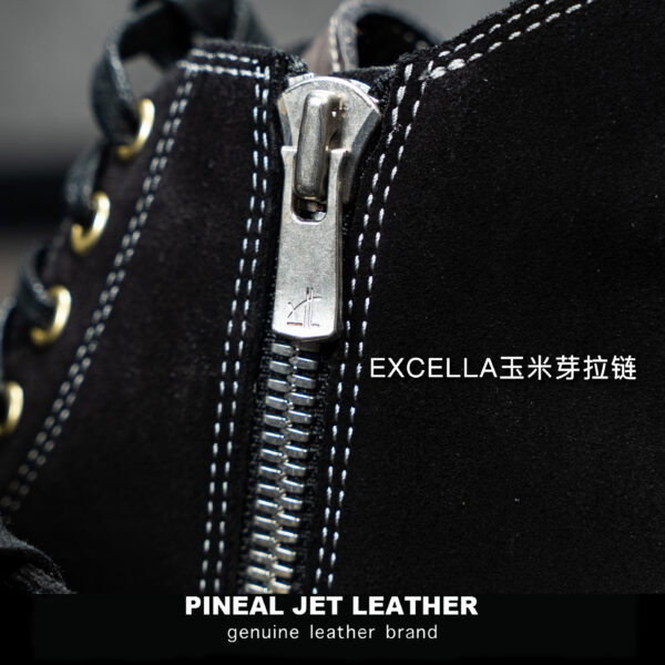 PJL-037  牛皮板鞋复古水洗高帮帆布工 - 图片 7