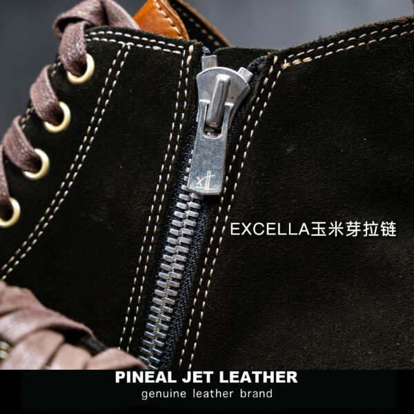 PJL-037  牛皮板鞋复古水洗高帮帆布工 - 图片 11