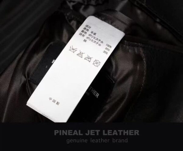 复古羊皮修身皮西服外套皮西服 - 图片 10