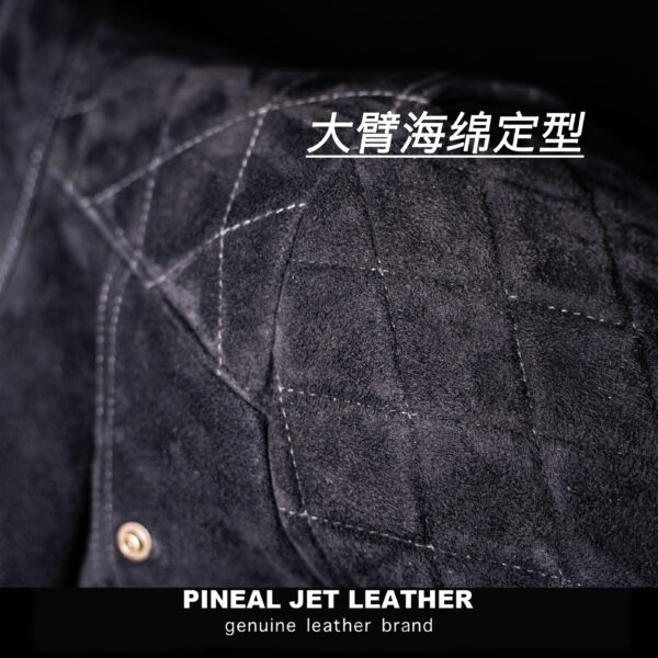 日系复古机车绵羊皮双拉链机车皮衣 - 图片 18
