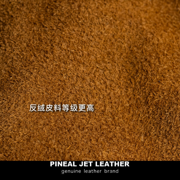 立领机车头层反绒牛皮拼接水洗复古机车 - 图片 12